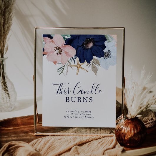 Poster Bougie Naútico Moderne Brûle Signe de Mariage Mémo