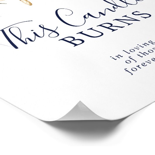 Poster Bougie nautique moderne brûle panneau de mariage m (Coin)