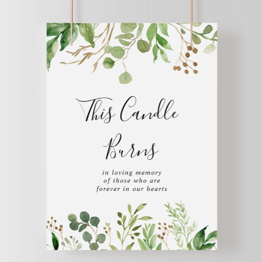 Poster Bougie Simple Floral Eucalyptus Ce Signe Brûle