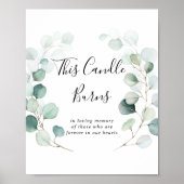 Poster Bougie Verte D'eucalyptus Cette Bougie Brûle Panne (Devant)