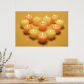 Poster Bougies brûlantes disposées en forme de coeur (Cuisine)