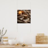 Poster Bougies chaudes et douillettes de soirée et plaid (Cuisine)