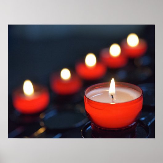 Poster Bougies d'église qui brûlent (Devant)