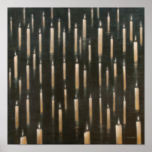 Poster Bougies sur le lac Udaipur Inde 2012