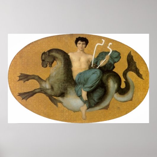 Poster Bouguereau - Arion sur un Cheval Marin (Devant)