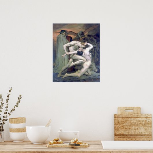 Poster Bouguereau - Dante et Virgile au Enfers (Cuisine)