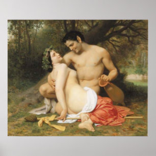 Poster Bouguereau - Faune et Bacchante