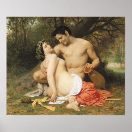 Poster Bouguereau - Faune et Bacchante (Devant)