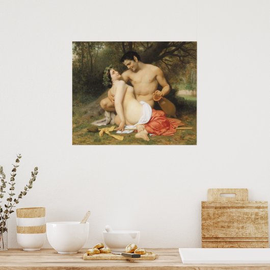 Poster Bouguereau - Faune et Bacchante (Cuisine)