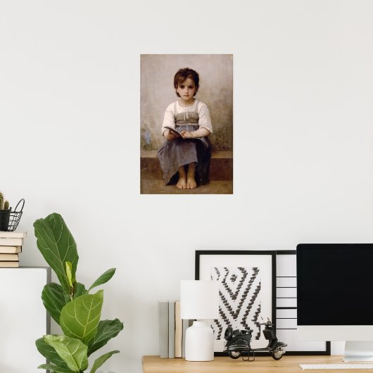 Poster Bouguereau La dure leçon (Bureau à domicile)