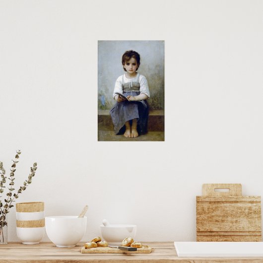 Poster Bouguereau - La Lecon Difficile (Cuisine)