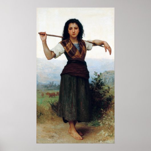 Poster Bouguereau - La Petite Bergère (Devant)