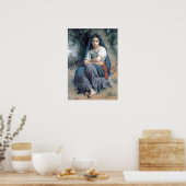 Poster Bouguereau - La Petite Tricoteuse (Cuisine)