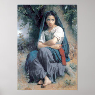 Poster Bouguereau - La Petite Tricoteuse