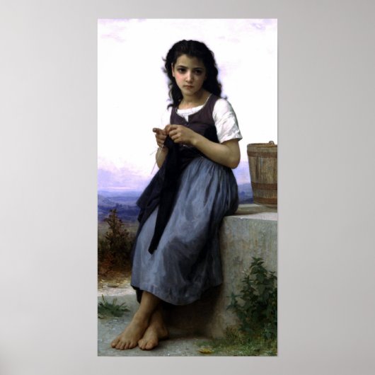 Poster Bouguereau - La Tricoteuse (Devant)