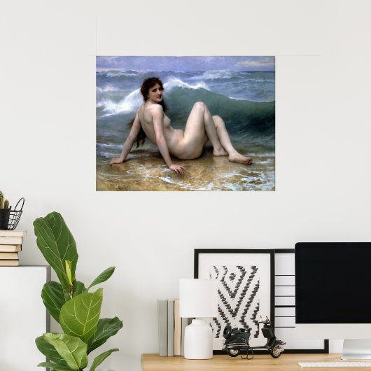Poster Bouguereau - La Vague (Bureau à domicile)