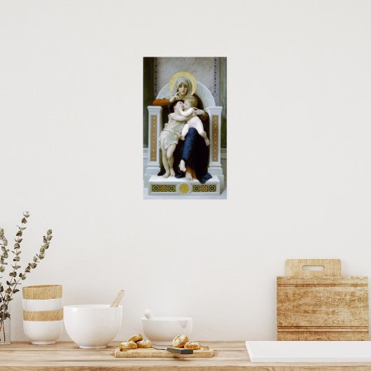 Poster Bouguereau - La Vierge, L'Enfant Jésus et Saint Je (Cuisine)