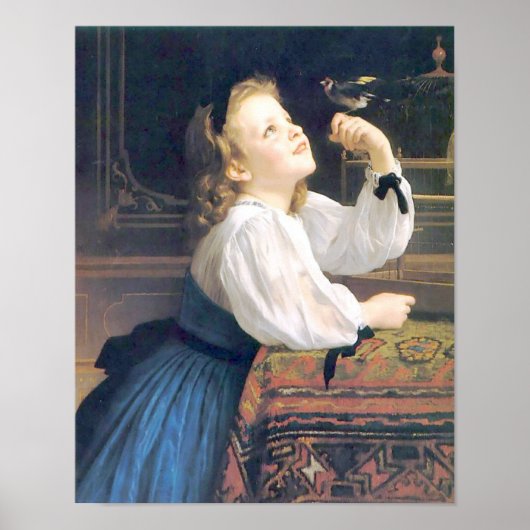 Poster Bouguereau - L'Oiseau Cheri (Devant)