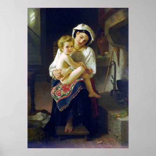 Poster Bouguereau - Mère Regardant Son Enfant 1871 (Devant)