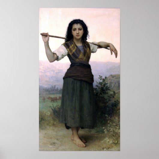 Poster Bouguereau - Pastourelle (Devant)