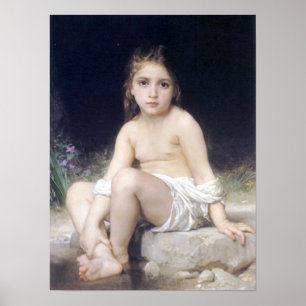 Poster Bouguereau - petit l'Eau de Bord d'Au de Fille
