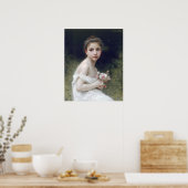Poster Bouguereau - Petite Fille au Bouquet (Cuisine)