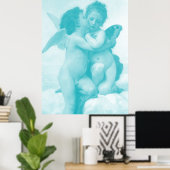 Poster Bouguereau - Premier baiser - Bleu (Bureau à domicile)