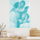 Poster Bouguereau - Premier baiser - Bleu (Cuisine)