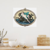 Poster Bouguereau - Putti Sur un Griffon (Cuisine)