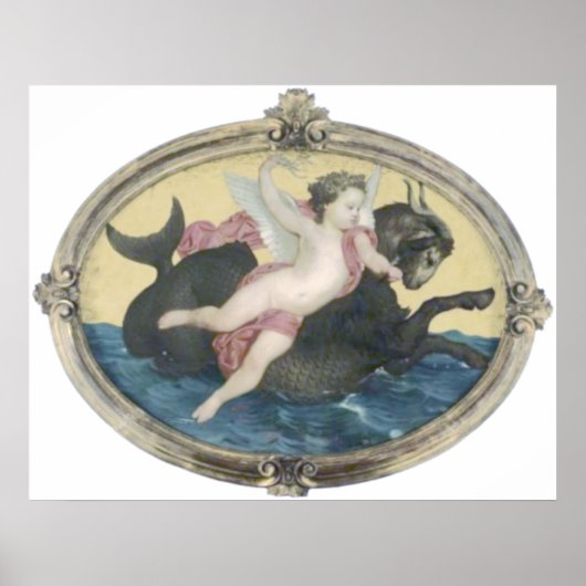 Poster Bouguereau - Putti sur un Monstre Marin (Devant)