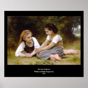 Poster Bouguereau's 1882 Les noisettes rassemblent Les no