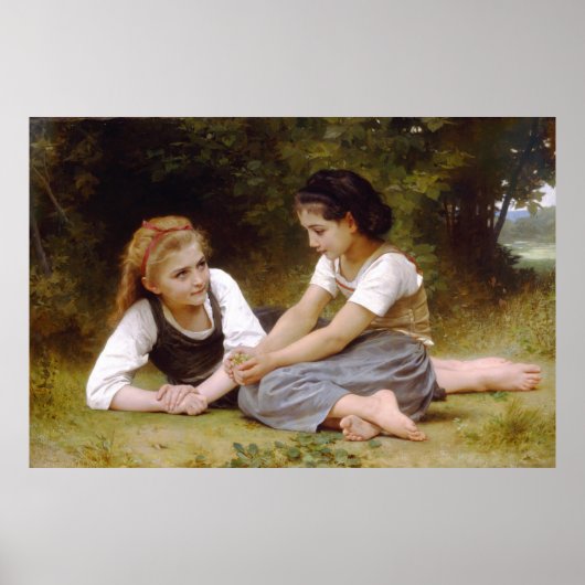 Poster Bouguereau's 1882 Les noisettes rassemblent Les no (Devant)