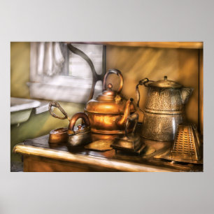 Poster Bouilloire - Pots de thé et fer à repasser