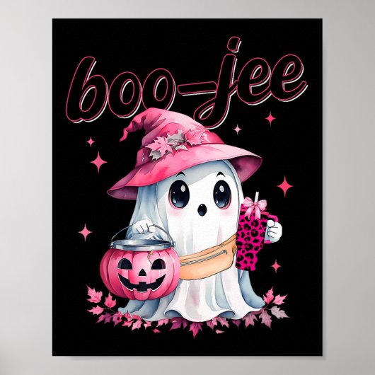 Poster Boujee Boo Jee Éffrayant Citrouille d'Halloween ro (Devant)