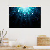 Poster Boukeh abstrait bleu sur arrière - plan flou. (Cuisine)