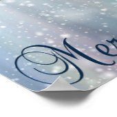 Poster Boukeh bleu neige ornements Noël (Coin)