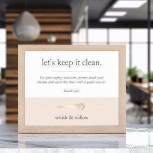 Poster Boulangerie Blush & Gold Whisk Salle de bain Lave-
