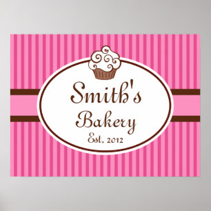 Poster Boulangerie Cupcake customisée Signal Art