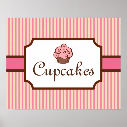 Poster Boulangerie Cupcake de style vintage Imprimer (Devant)