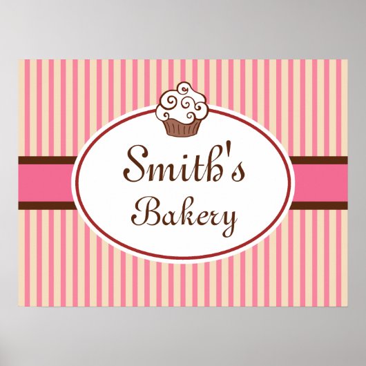 Poster Boulangerie Cupcake Personnalisée Signal Art (Devant)