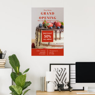 Poster Boulangerie de gâteaux Petite entreprise Grand pro