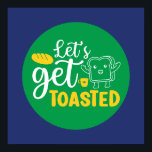 Poster Boulangerie Drôle Allons-nous être grillé Retro Bo<br><div class="desc">Art de la typographie colorée avec des couleurs rétro et vibrantes. Des puns et des citations amusants sur la nourriture, la cuisine, la cuisson et la restauration. Décor parfait pour votre cuisine, diner, café, boulangerie ou restaurant. La couleur Arrière - plan (le cercle et le carré) est personnalisable via l'outil...</div>