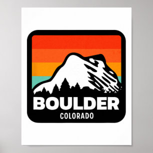 Poster Boulder Colorado Ski Snowboard Voyage en famille