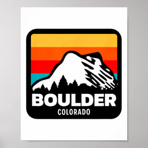 Poster Boulder Colorado Ski Snowboard Voyage en famille 1