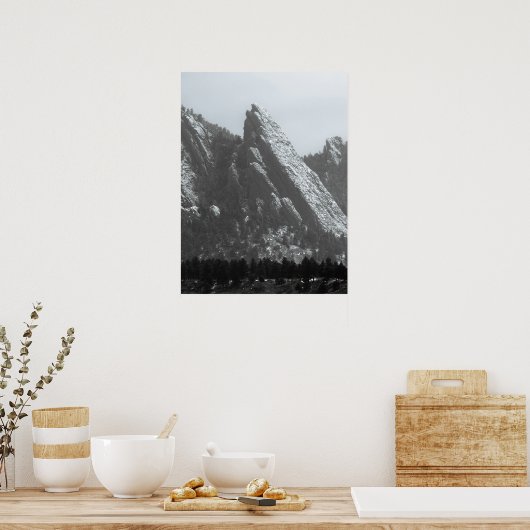 Poster Boulder Flatirons Fog (Cuisine)