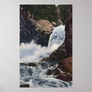 Poster Boulder tombe en canyon de Boulder, vue du