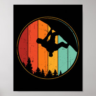 Poster Bouldering Cool Rétro Hommes Escalade Vintage