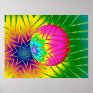 Poster Boule à Paillettes Fractale