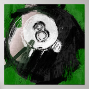Poster Boule de billards du numéro d'art abstrait 8