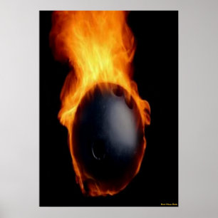 Poster Boule de Bowling en feu